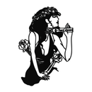 Skeleton Embrace Rose Lady Metal Wall Art – Romantic Gothic Silhouette Decor- KAF632