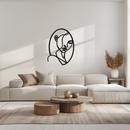 Abstract Woman Face Line Art – Minimalist Metal Wall Decor in Oval Frame- KAF635
