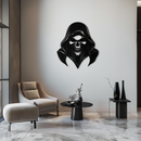 Grim Reaper Hooded Skull Metal Wall Art – Dark Gothic Horror Silhouette Design- KAF637