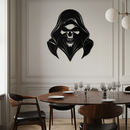 Grim Reaper Hooded Skull Metal Wall Art – Dark Gothic Horror Silhouette Design- KAF637
