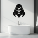 Grim Reaper Hooded Skull Metal Wall Art – Dark Gothic Horror Silhouette Design- KAF637