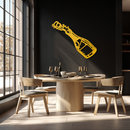 Champagne Bottle Explosion Metal Wall Art – Celebration-Themed Modern Decor for Bars and Kitchens- KAF646
