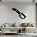 Champagne Bottle Explosion Metal Wall Art – Celebration-Themed Modern Decor for Bars and Kitchens- KAF646