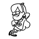 Mabel Pines Metal Wall Art – Gravity Falls-Inspired Playful Silhouette for Fans- KAF655