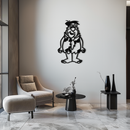 Fred Flintstone Metal Wall Art – Iconic Cartoon Character Silhouette for Fans- KAF662
