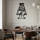 Fred Flintstone Metal Wall Art – Iconic Cartoon Character Silhouette for Fans- KAF662