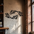 Koi Fish Metal Wall Art – Elegant Silhouette Design for Nature Lovers- KAF667