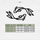 Koi Fish Metal Wall Art – Elegant Silhouette Design for Nature Lovers- KAF667