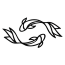 Koi Fish Metal Wall Art – Elegant Silhouette Design for Nature Lovers- KAF667