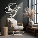 Cowboy Face Silhouette Metal Wall Art – Western Country Style Wall Decor for Home or Office- KAF679
