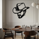 Cowboy Face Silhouette Metal Wall Art – Western Country Style Wall Decor for Home or Office- KAF679