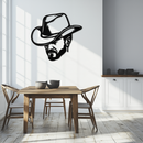 Cowboy Face Silhouette Metal Wall Art – Western Country Style Wall Decor for Home or Office- KAF679