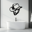 Cowboy Face Silhouette Metal Wall Art – Western Country Style Wall Decor for Home or Office- KAF679