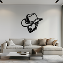 Cowboy Face Silhouette Metal Wall Art – Western Country Style Wall Decor for Home or Office- KAF679