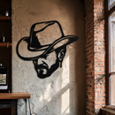 Cowboy Face Silhouette Metal Wall Art – Western Country Style Wall Decor for Home or Office- KAF679