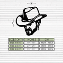 Cowboy Face Silhouette Metal Wall Art – Western Country Style Wall Decor for Home or Office- KAF679