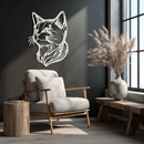 Graceful Cat Head Silhouette Metal Wall Art – Feline-Inspired Decorative Piece- KAF684