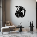 Flame Demon Silhouette Metal Wall Art – Fiery Devil Design for Bold Interiors- KAF690