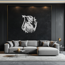 Flame Demon Silhouette Metal Wall Art – Fiery Devil Design for Bold Interiors- KAF690