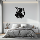 Flame Demon Silhouette Metal Wall Art – Fiery Devil Design for Bold Interiors- KAF690
