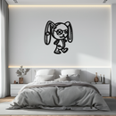 Patchwork Bunny Metal Wall Art – Whimsical Silhouette Design for Cozy Spaces- KAF693