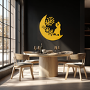 : Lovers on the Moon Metal Wall Art – Romantic Silhouette for Dreamy Interiors- KAF695