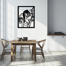 Abstract Tribal Faces with Floral Elements Modern Metal Wall Art Panel- KAF703