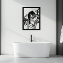 Abstract Tribal Faces with Floral Elements Modern Metal Wall Art Panel- KAF703