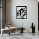 Abstract Tribal Faces with Floral Elements Modern Metal Wall Art Panel- KAF703
