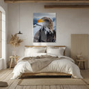 Majestic Eagle Portrait Glass Wall Art – Bold Nature-Inspired UV Print for Home & Office-KAFCD001