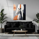 Geometric Giraffe Glass Wall Art – Abstract Animal Design in Modern Earth Tones-KAFCD004