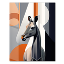 Geometric Giraffe Glass Wall Art – Abstract Animal Design in Modern Earth Tones-KAFCD004