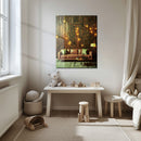 Circuit Board Living Room Glass Wall Art – Futuristic Tech-Inspired Home Scene-KAFCD010