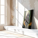 Warrior Huntress Glass Wall Art – Fierce Female Hero in Magical Forest Setting-KAFCD020