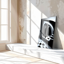 Monochrome Abstract Architecture Glass Wall Art – 3D Optical Illusion UV Print-KAFCD021