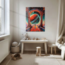 Astronaut Gateway to Saturn Glass Wall Art – Futuristic Sci-Fi UV Print Design-KAFCD023