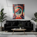 Astronaut Gateway to Saturn Glass Wall Art – Futuristic Sci-Fi UV Print Design-KAFCD023