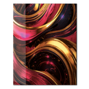 Luxury Gold & Magenta Abstract Glass Wall Art – Glossy UV Print for Modern Interiors-KAFCD026