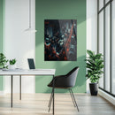 Cyberpunk Cityscape Glass Wall Art – Neon Lit Futuristic Skyline UV Print-KAFCD031