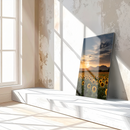Sunset Sunflower Field Glass Wall Art – Warm Nature Landscape UV Print-KAFCD032