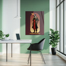 Stylized Warrior Character Glass Wall Art – Bold Heroic UV Print Design-KAFCD034