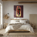 Stylized Warrior Character Glass Wall Art – Bold Heroic UV Print Design-KAFCD034