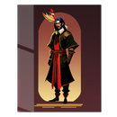 Stylized Warrior Character Glass Wall Art – Bold Heroic UV Print Design-KAFCD034