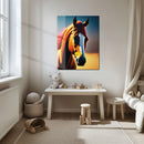 Majestic Horse Portrait Glass Wall Art – Bold Equine UV Print Design-KAFCD035