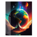 Surreal Planet Earth Glass Wall Art – Fantasy Sci-Fi Landscape UV Print-KAFCD039