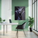 Geometric Feline Sculpture Glass Wall Art – Futuristic Abstract Cat UV Print-KAFCD046