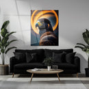 Golden Eagle Portrait Glass Wall Art – Bold Wildlife Focus UV Print-KAFCD053