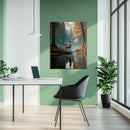 Majestic Deer in Forest Glass Wall Art – Serene Nature Scene UV Print-KAFCD056