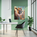 Flying Happy Cat Glass Wall Art – Fantasy City Adventure UV Print-KAFCD058