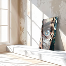 Shattered Glass Eye Art on Tempered Glass – UV Print Surreal Portrait Panel-KAFCD060